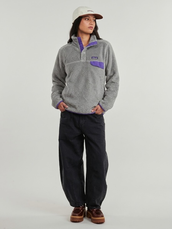 Patagonia Tops - Patagonia Gray Fleece Pullover with Purple Trim